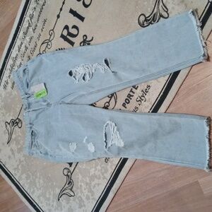NWT Forever 21 Distressed Boyfriend Light Denim Jeans